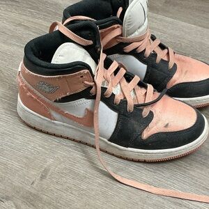 Nike Black and Pink High-Top Sneakers